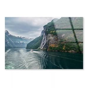 Waterfall On a Fjord  Print 100% Australian Made 90 x 60cm  (Acrylic)