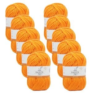 10pk Malli Super Blend Basic Knitting Crochet Yarn 8ply 100g Footy Orange