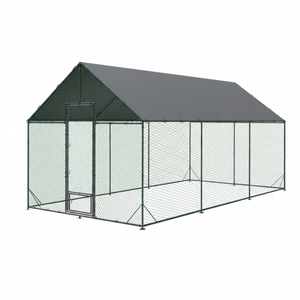 P&P Green XXL Chicken Coop For Poultry With Strong Steel Frame And Waterproof Shade Cover
