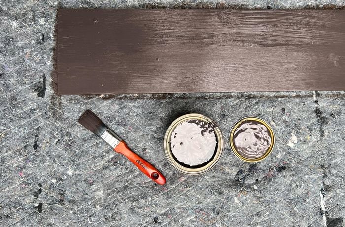 Pre-primed pine painted with exterior paint