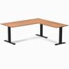 Desky Fixed Height Prime Oak Melamine L-Shape Office Desk 1800x1750mm Matte Black Frame