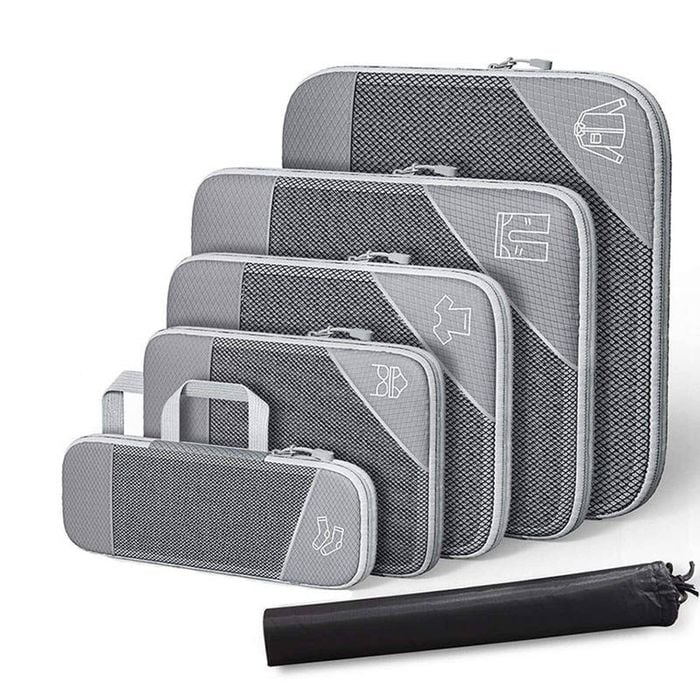 Catzon 6 Pcs Expandable Compression Packing Cubes-Grey
