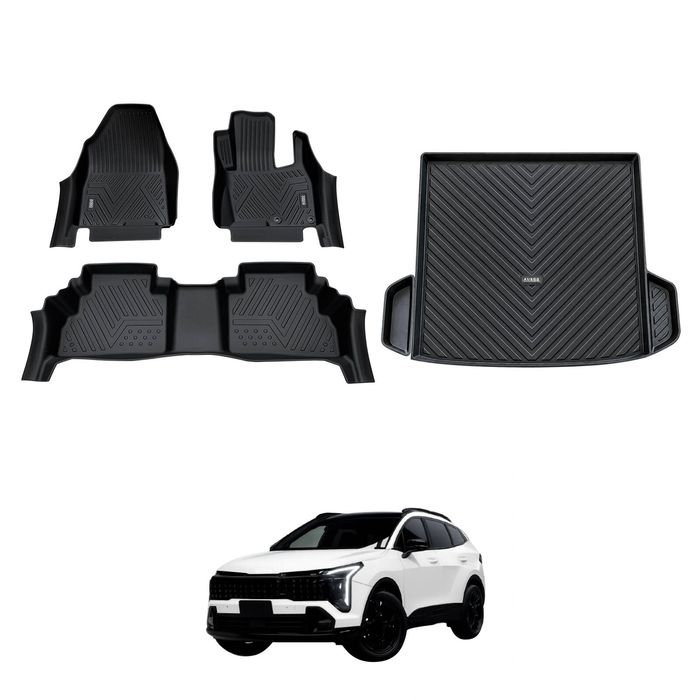 AUSGO Floor Mats & Boot Liner Set for KIA Sportage Petrol NQ5 PE 2025-Onwards With Subwoofer Car Floor Liners Cargo Mat