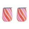 2PK Annabel Trends 295ml Stainless Steel Wine Tumbler - Candy Cane