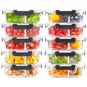 ZUNI Glass Food Container with Lid Airtight Meal Pre Storage