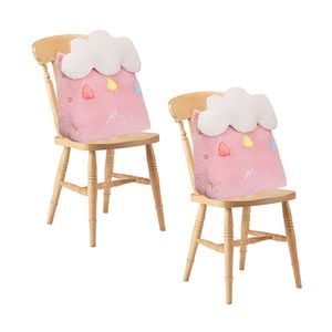 Soga 2x Pink Cloud Cushion Soft Lumbar Wedge Pillow Bedside Plush Home Decor