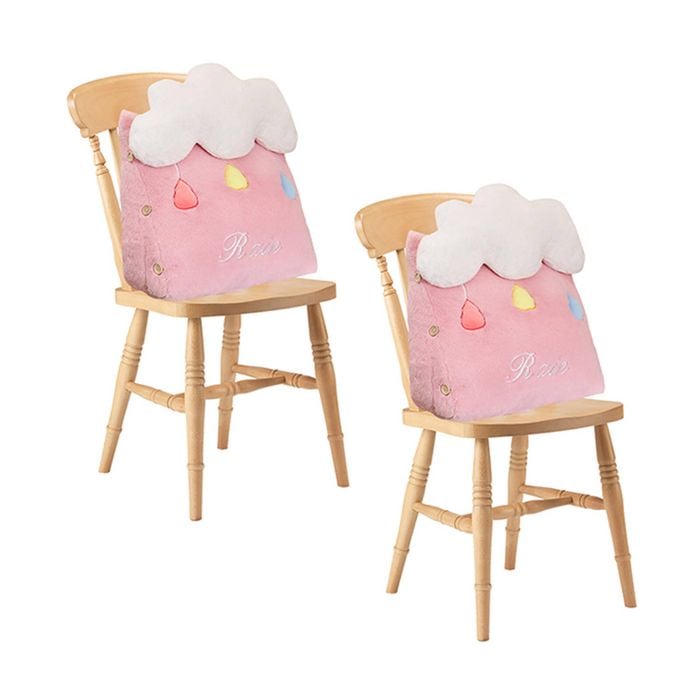 Soga 2x Pink Cloud Cushion Soft Lumbar Wedge Pillow Bedside Plush Home Decor