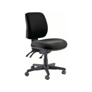 Buro Roma Mid Back Task Chair 3 Lever No Arms Black Fabric Seat And Back
