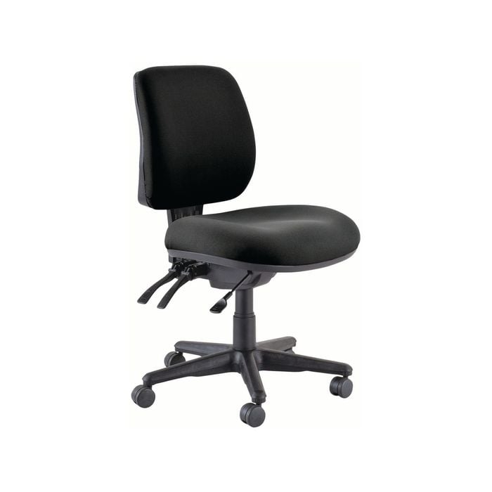 Buro Roma Mid Back Task Chair 3 Lever No Arms Black Fabric Seat And Back