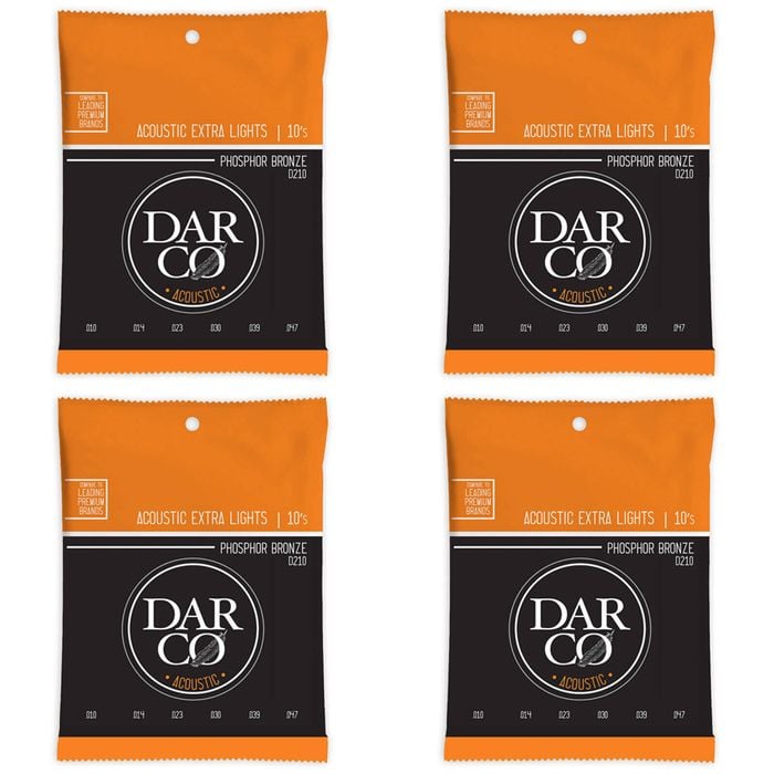 4PK Martin Guitar D210 Darco Acoustic String 80/20 Phosphor Bronze Extra Light