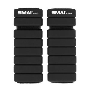 Smai Weighted Ankle / Wrist Bracelets 0.5kg (pair) - Black - Black