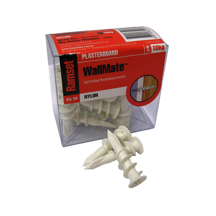 Ramset Nylon Wallmate Anchors - 20 Pack