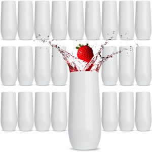 Rowdy Crowd Champagne White Flutes Catering 24 Pack 285ml - Unbreakable Tritan Plastic Stemless Dishwasher Safe