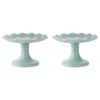 2PK Ecology Soda Lime Glass Ruffle Fluted Edged Cake Stand 20 x 12.5cm Midday