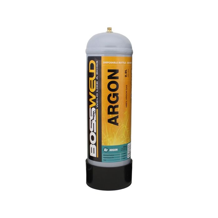 Bossweld 2.2L Pure Argon Disposable Gas Bottle