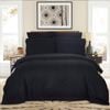 Fabric Fantastic 1000tc Ultra Soft Striped Queen Size Black Quilt/doona/duvet Cover Set