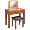 vidaXL Solid Dressing Table with Stool and Mirror Vanity Unit