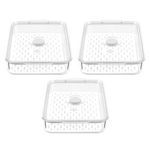 3PK Boxsweden Crystal 2.8L/33.5cm Green Saver Fresh Storer Container - Clear