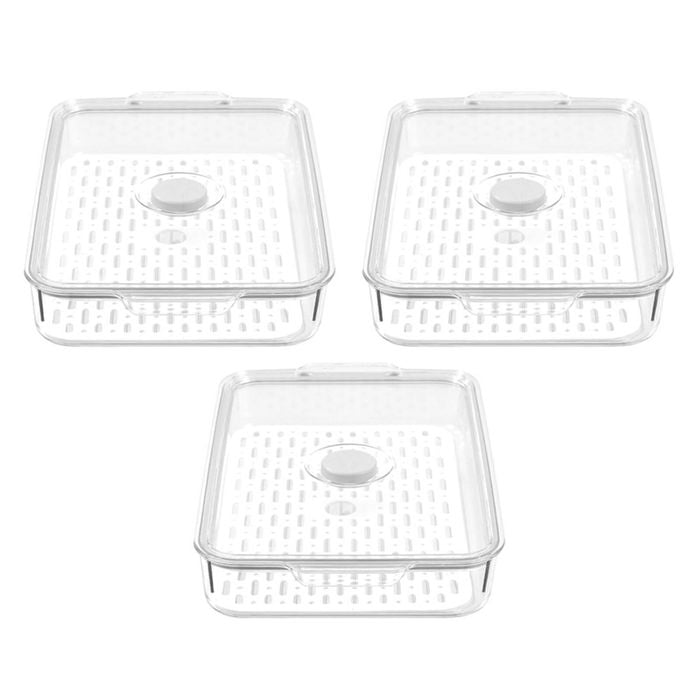 3PK Boxsweden Crystal 2.8L/33.5cm Green Saver Fresh Storer Container - Clear