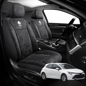 Australian Goose Edition Front Seat Covers for Toyota Corolla 2018 - Current (Hatch) - Suede, Universal Fit - Black