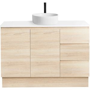 CIBO 1200mm Coast Veneer Nordic Full Height Bathroom Vanity With White Countertop Basin
