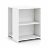 Costway 3tier Sofa End Table Square Bedside Bookshelf White
