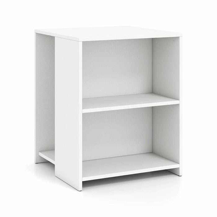 Costway 3tier Sofa End Table Square Bedside Bookshelf White