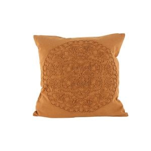 Maine & Crawford Idalee 50x50cm Cotton Embroidered Cushion - Rust