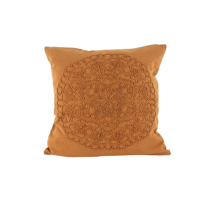 Maine & Crawford Idalee 50x50cm Cotton Embroidered Cushion - Rust