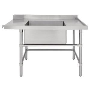 Vogue Dishwasher Inlet Table With Sink 90mm Outlet Right Hand 1800x700x960mm Commercial Kitchen Equipment