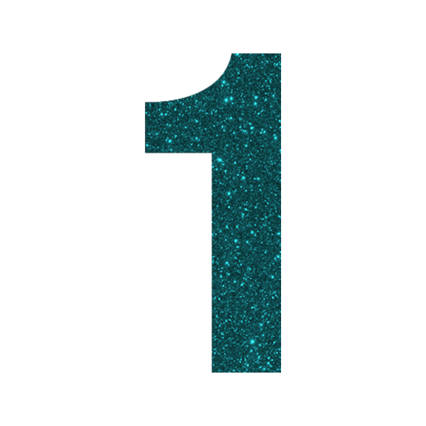 Glitter green number 1.