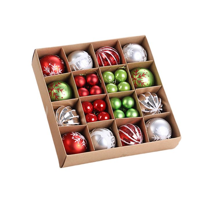 Catzon 44 Pcs Christmas Balls Colored Shatterproof Plastic Baubles for Xmas Party-Set5