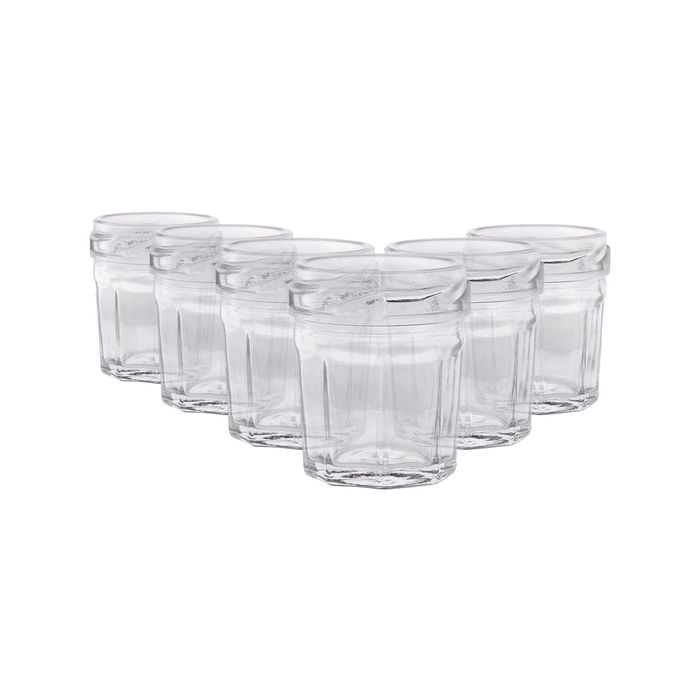 Argon Tableware 30ml Glass Jam Jars With No Lids - Set Of 6 Empty Screw Top Kitchen Storage Preserving Jar