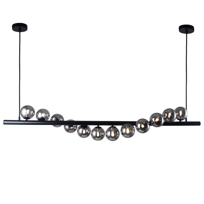 Vencha Midday 12 Light Bar Pendant - Black