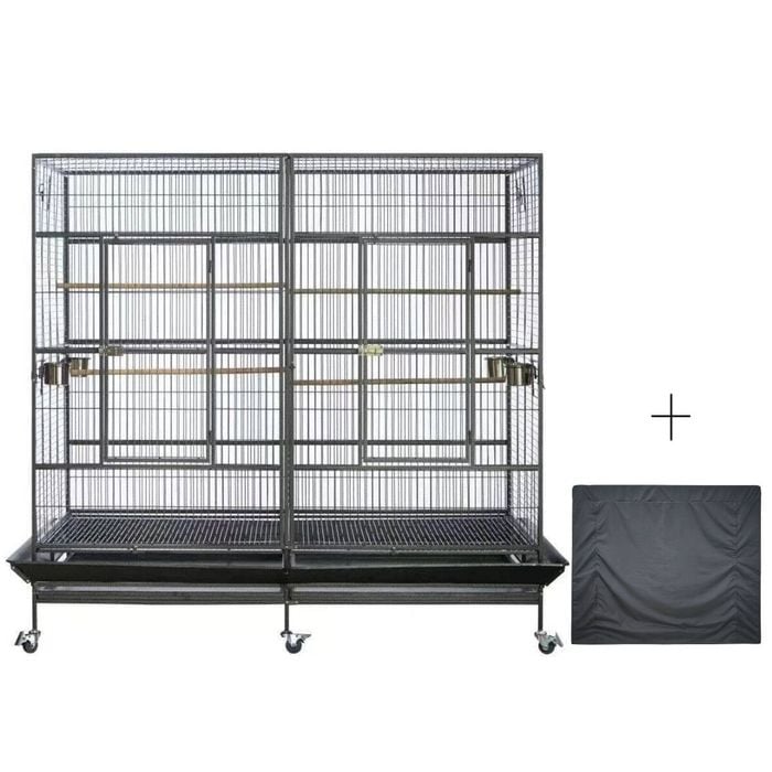 YES4PETS XXXL 195 cm Bird Cage Pet Parrot Aviary  Perch Castor Wheel with Cover