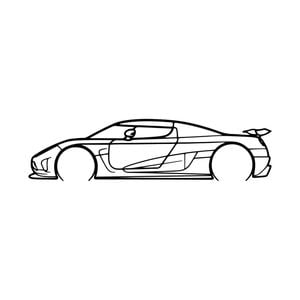 Ignite Laser Koenigsegg Agera R Silhouette Metal Wall Art Coated Black 23.6inch/60cm