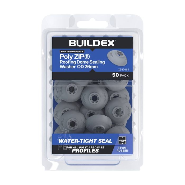 Buildex PolyZIP® Roofing Dome Sealing Washer OD 26mm - Pack of 50