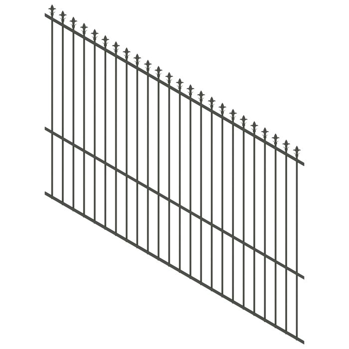 ProtectorAl 1201-2400W x 1800H Woodland Grey Spear Top Pool Fence Panel Raked 16-30º