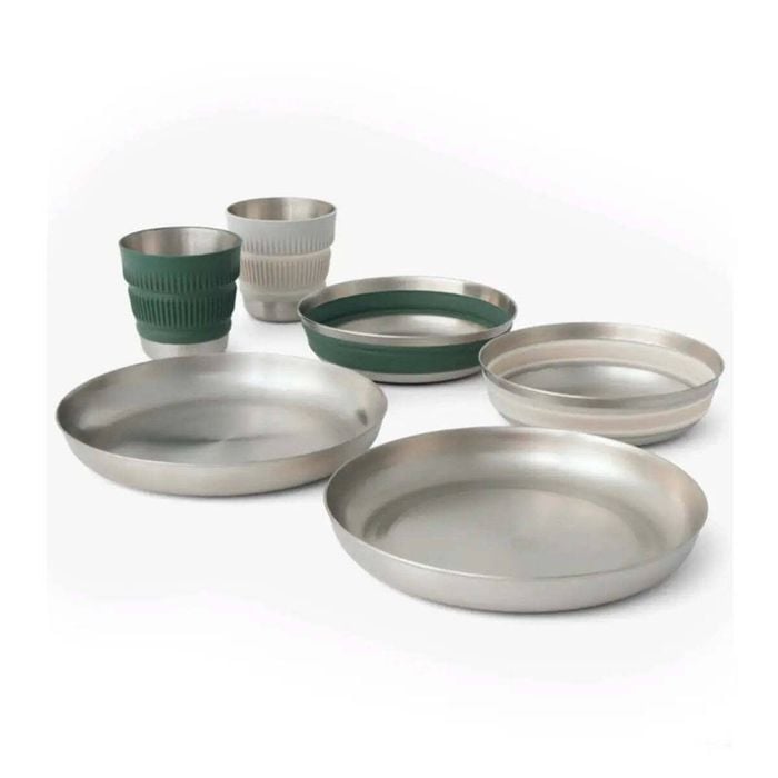 Sea To Summit Detour Stainless Steel Collapsible 2 Person Dinnerware Set 6 Piece