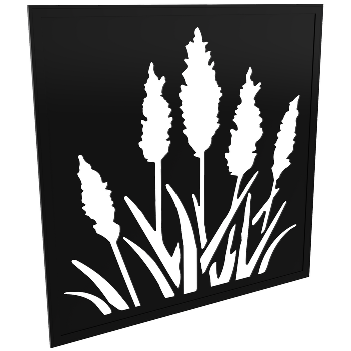 ProtectorAl 300 - 940 x 300 - 940mm Black Bullrush Framed Composite Decorative Panel