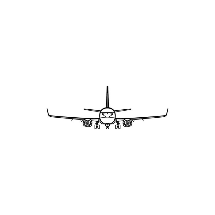 Ignite Laser Boeing 737-800NG - Next Generation Narrow-Body Airliner Silhouette Metal Wall Art Rustic Metal 23.6 inch - 60 cm