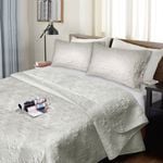 Ramesses 3 Piece Ultrasonic Comforter Set Queen Silver