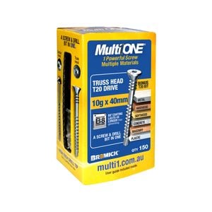 Bremick 10g x 40mm B8 MultiONE Countersunk Truss Head Screw - 150 Pack