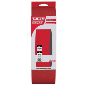 Diablo 75 x 533mm 80 Grit Abrasive Belt - 5 Pack