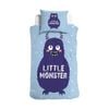 Little Monster Blue Cotton Quilt Cover Set - Single Bed Size