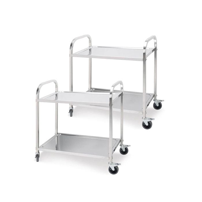 SOGA 2X 2 Tier 95x50x95cm Stainless Steel Food Cart Trolley– Utility Size Large
