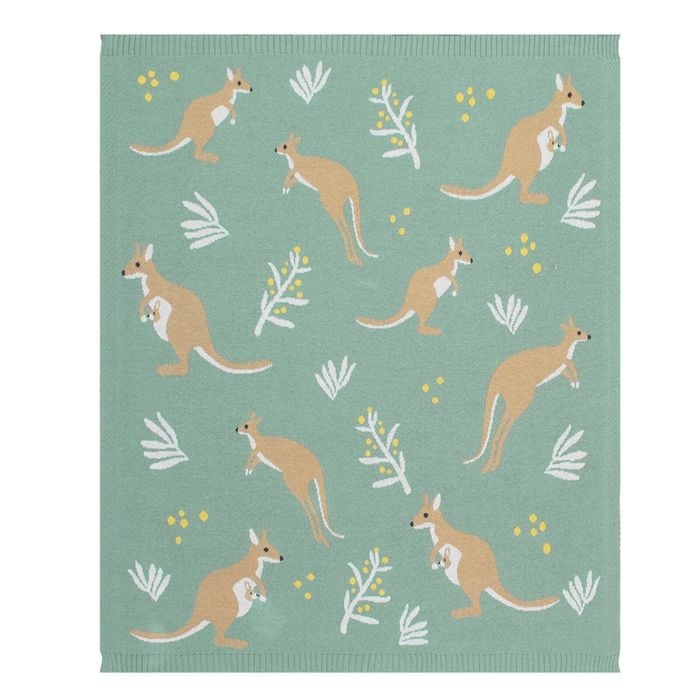 Living Textiles Australiana Jacquard Blanket - Kangaroo