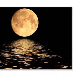 Full Moon Over Cold Night Water  Print 100% Australian Made 150 x 100cm  (Stretched)