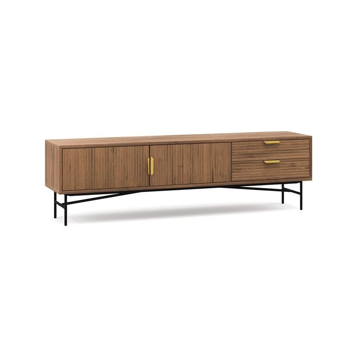 Kina 180cm Light Walnut Ripple Slatted TV Entertainment Unit