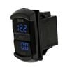 Hulk Switch Size Dual Digital Vehicle Voltmeter Blue Illumination